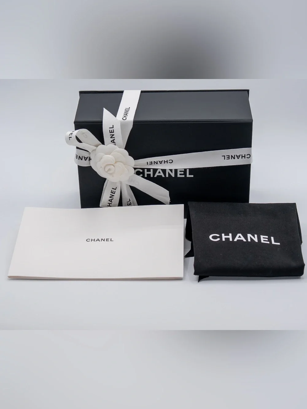 CHANEL Lambskin Quilted Mini Rectangular Flap Black